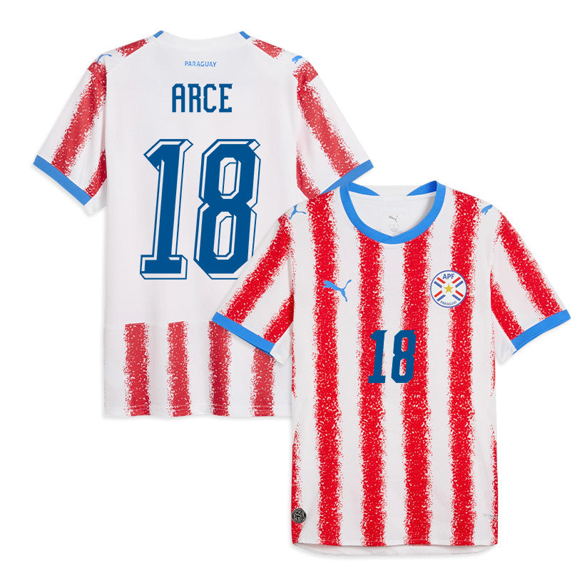Alex Arce 18 Paraguay National Team 2026 Home Jersey - White/Red, Men