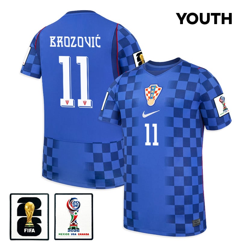 Marcelo Brozović 11 Youth Croatia National Team 2026 Away Jersey - Blue