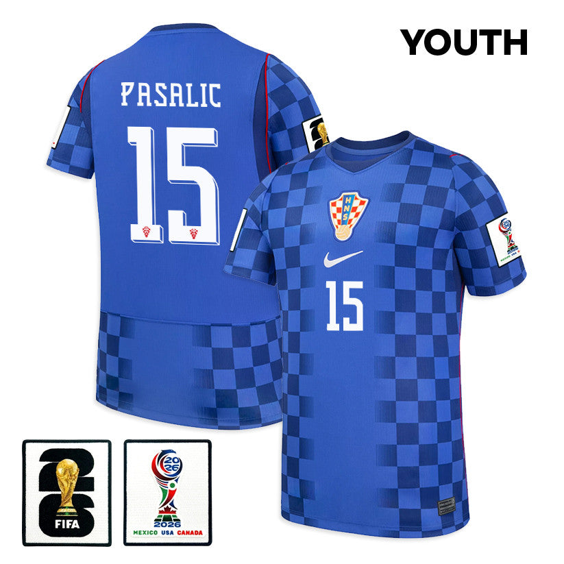 Mario Pasalic 15 Youth Croatia National Team 2026 Away Jersey - Blue