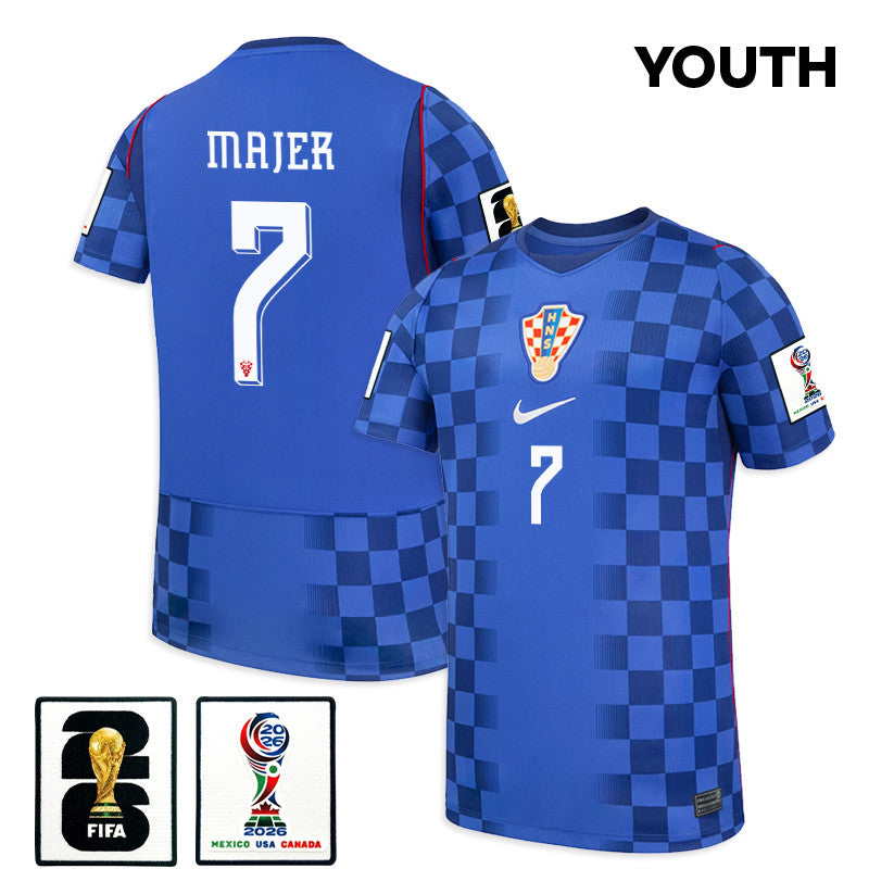 Lovro Majer 7 Youth Croatia National Team 2026 Away Jersey - Blue