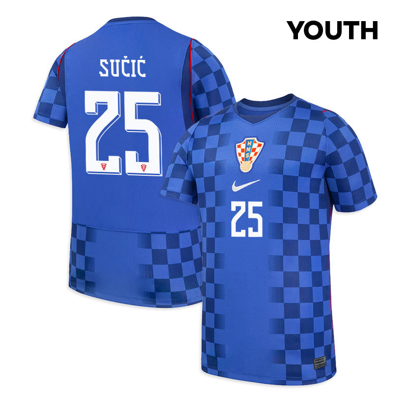 Luka Sučić 25 Youth Croatia National Team 2026 Away Jersey - Blue