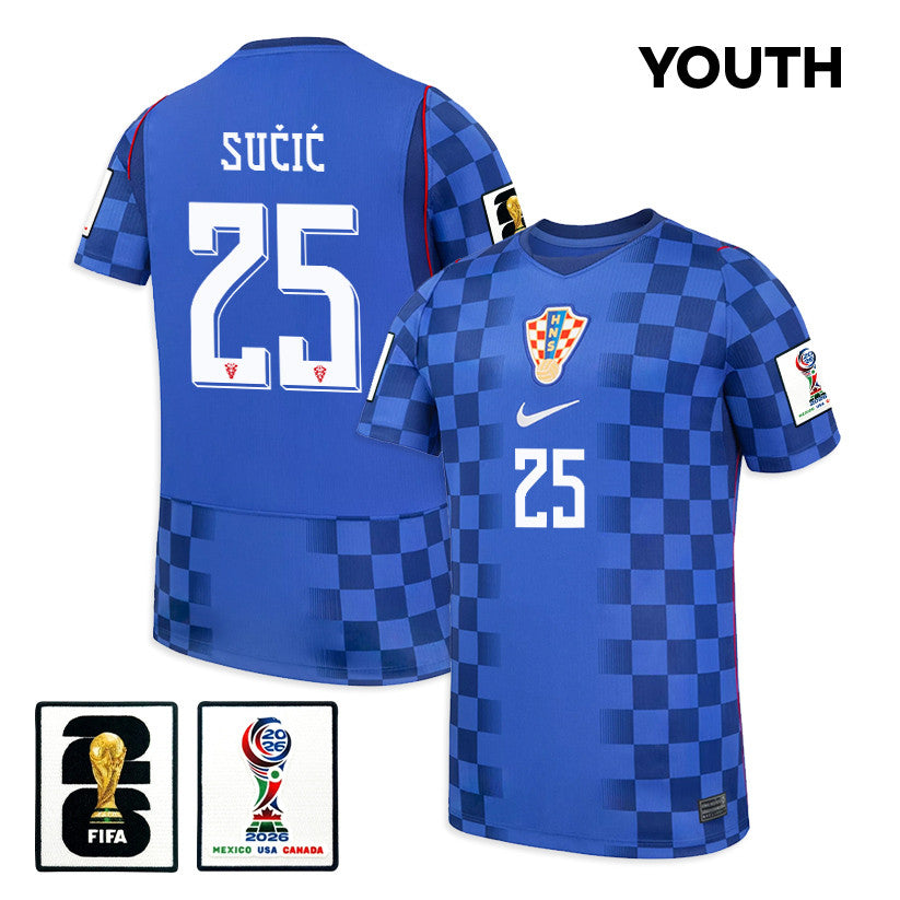 Luka Sučić 25 Youth Croatia National Team 2026 Away Jersey - Blue