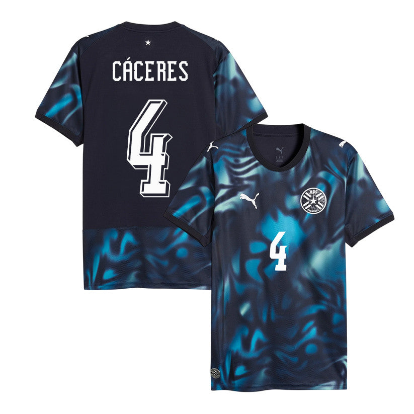 Juan Cáceres 4 Paraguay National Team 2026 Away Jersey - Navy, Men