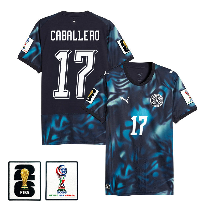 Gustavo Caballero 17 Paraguay National Team 2026 Away Jersey - Navy, Men