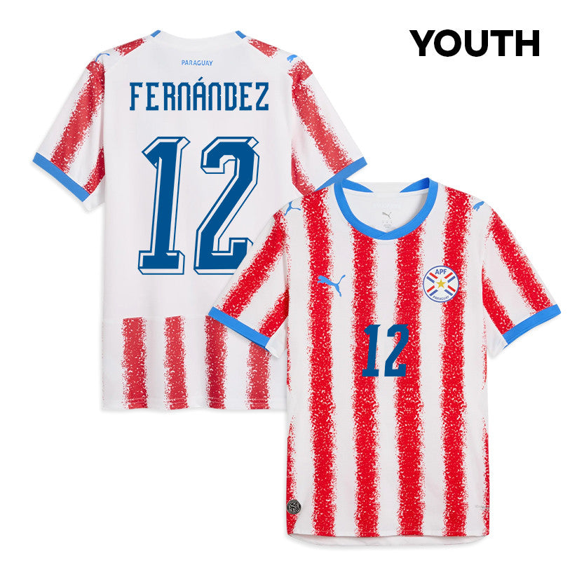 Gatito Fernández 12 Youth Paraguay National Team 2026 Home Jersey - White/Red