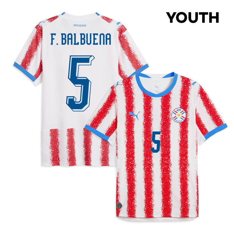 Fabián Balbuena 5 Youth Paraguay National Team 2026 Home Jersey - White/Red