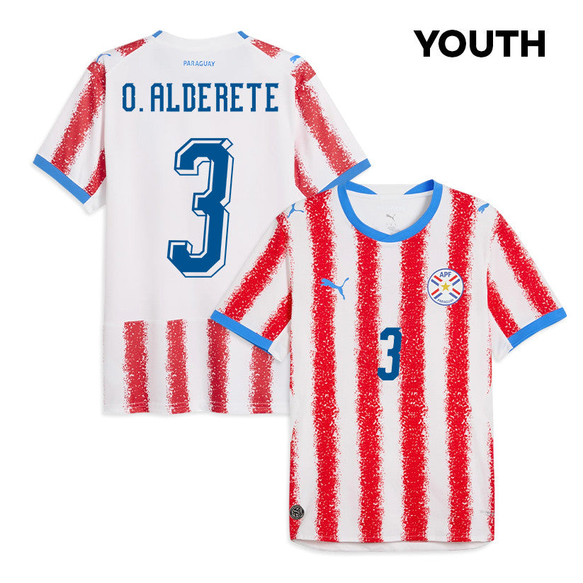 Omar Alderete 3 Youth Paraguay National Team 2026 Home Jersey - White/Red