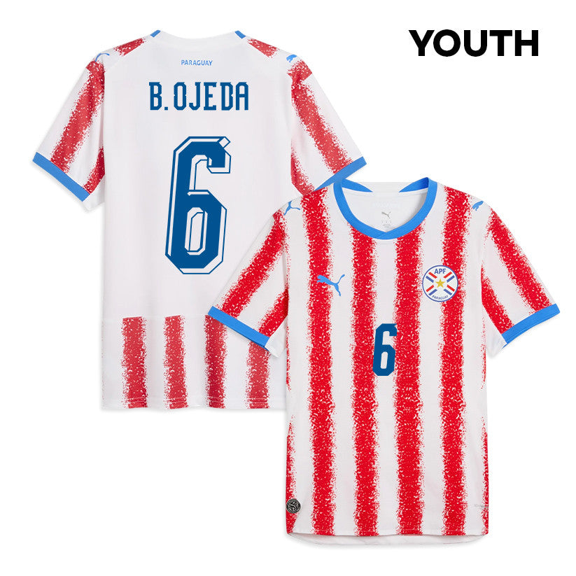 Braian Ojeda 6 Youth Paraguay National Team 2026 Home Jersey - White/Red