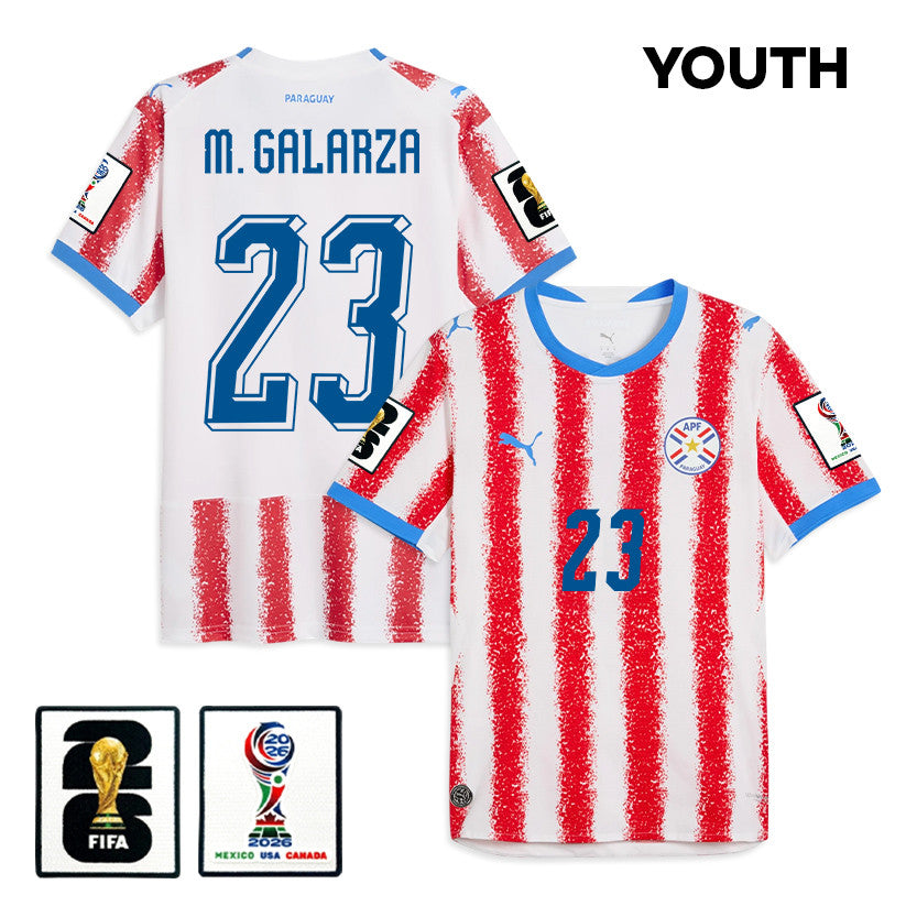 Matías Galarza 23 Youth Paraguay National Team 2026 Home Jersey - White/Red