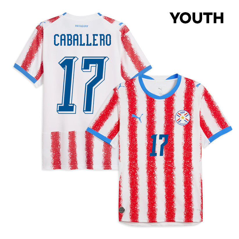 Gustavo Caballero 17 Youth Paraguay National Team 2026 Home Jersey - White/Red