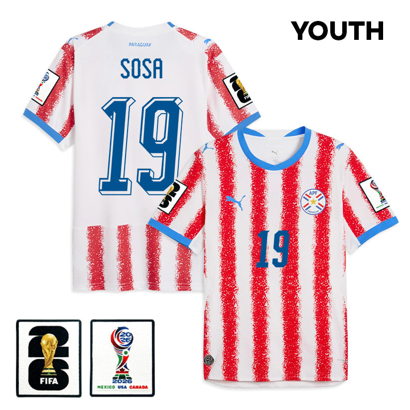 Ramón Sosa 19 Youth Paraguay National Team 2026 Home Jersey - White/Red