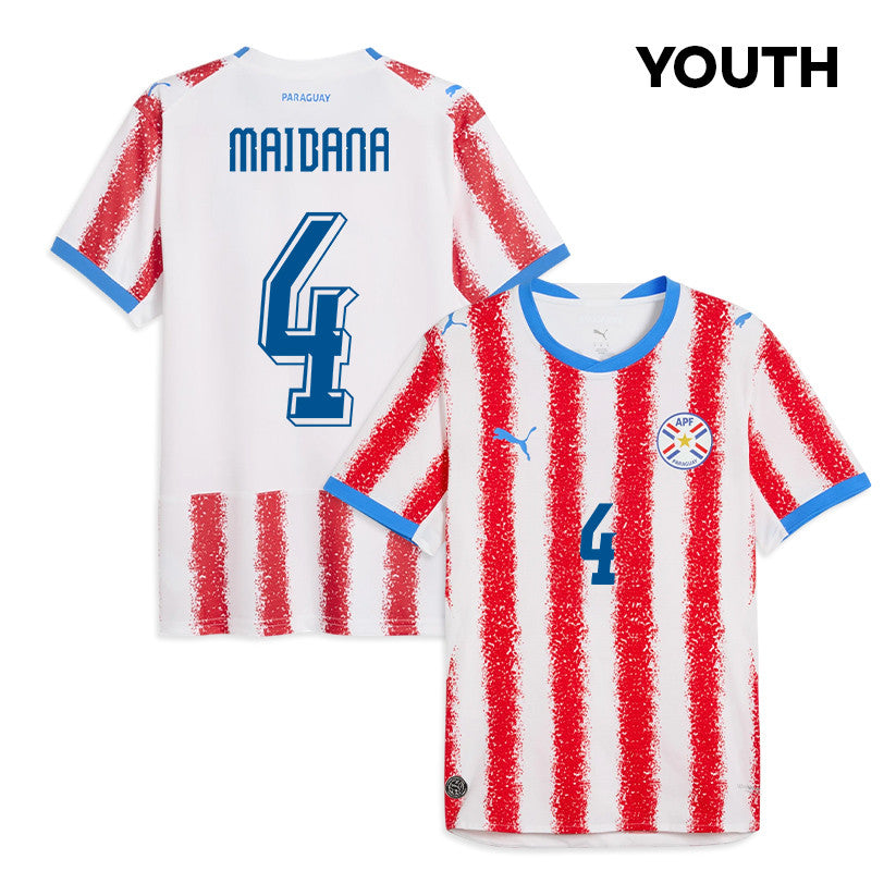 Alexandro Maidana 4 Youth Paraguay National Team 2026 Home Jersey - White/Red
