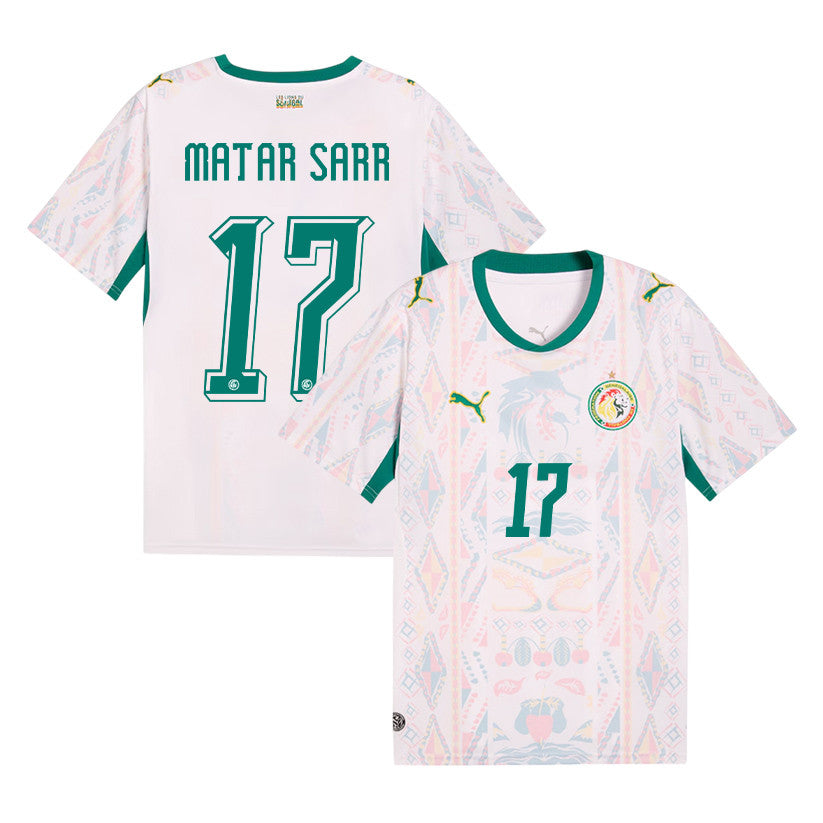 Pape Matar Sarr 17 Senegal National Team 2026 Home Jersey - Men, White