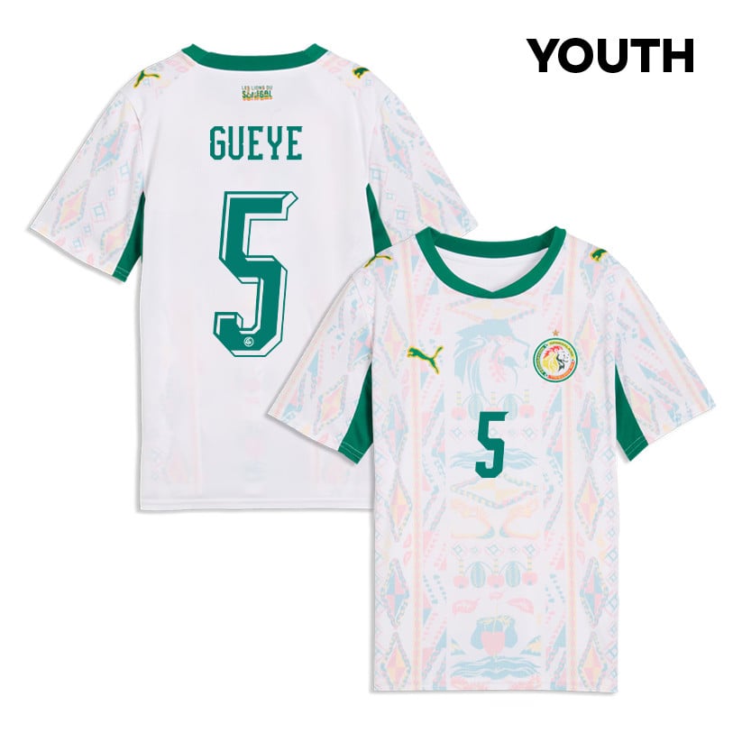 Idrissa Gueye 5 Youth Senegal National Team 2026 Home Jersey - White