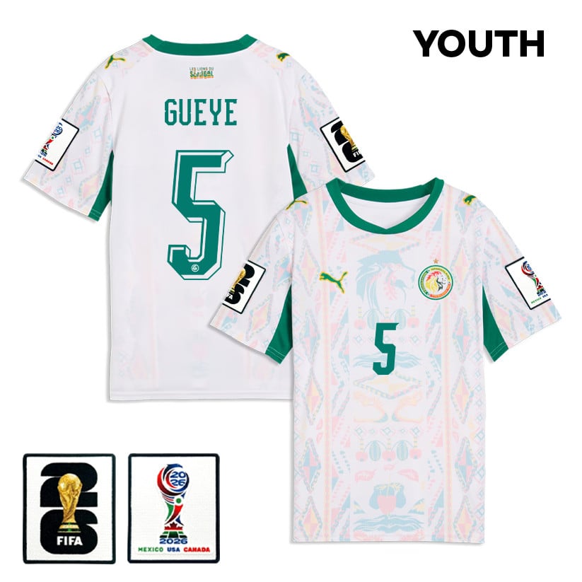 Idrissa Gueye 5 Youth Senegal National Team 2026 Home Jersey - White