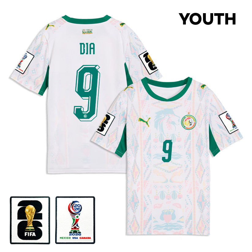 Boulaye Dia 9 Youth Senegal National Team 2026 Home Jersey - White