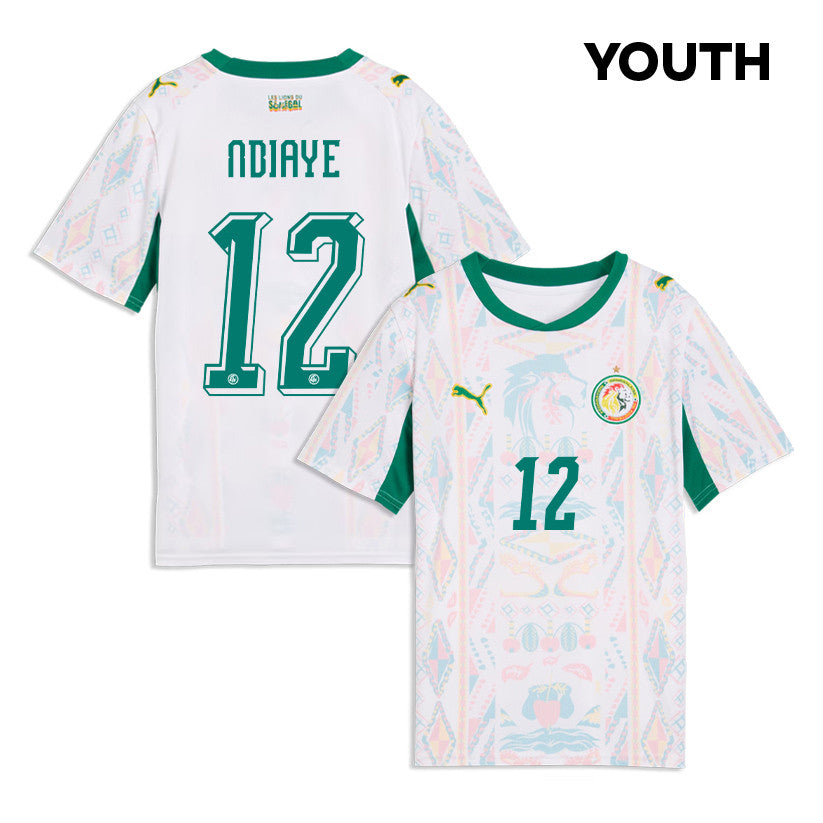 Cherif Ndiaye 12 Youth Senegal National Team 2026 Home Jersey - White