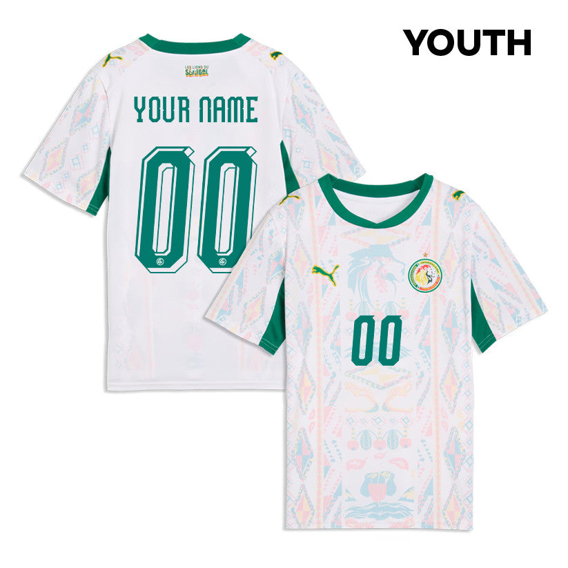 Senegal National Team 2026 Youth Home Jersey - Personalized - White