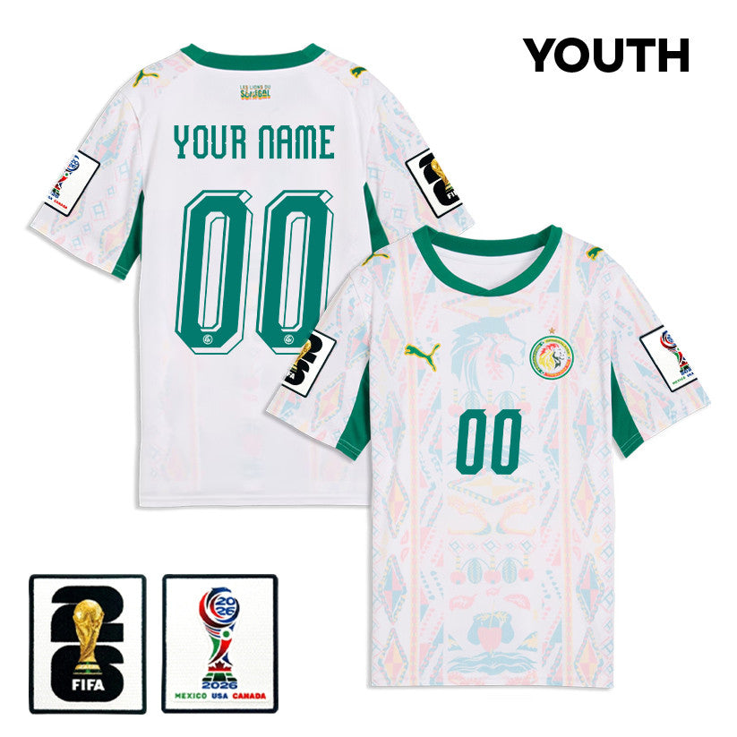 Senegal National Team 2026 Youth Home Jersey - Personalized - White