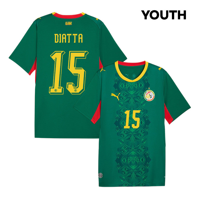 Krépin Diatta 15 Youth Senegal National Team 2026 Away Jersey - Green