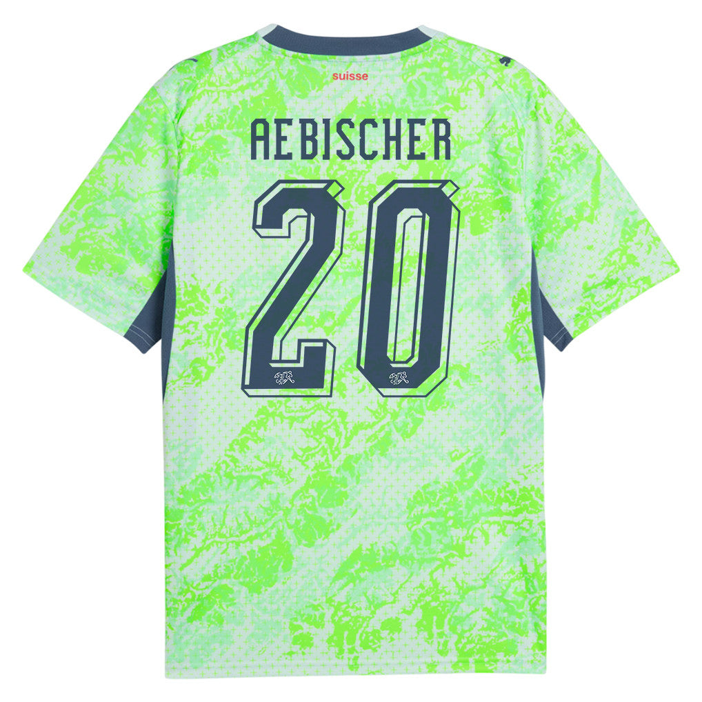 Michel Aebischer 20 Switzerland National Team 2026 Away Jersey - Men, Green