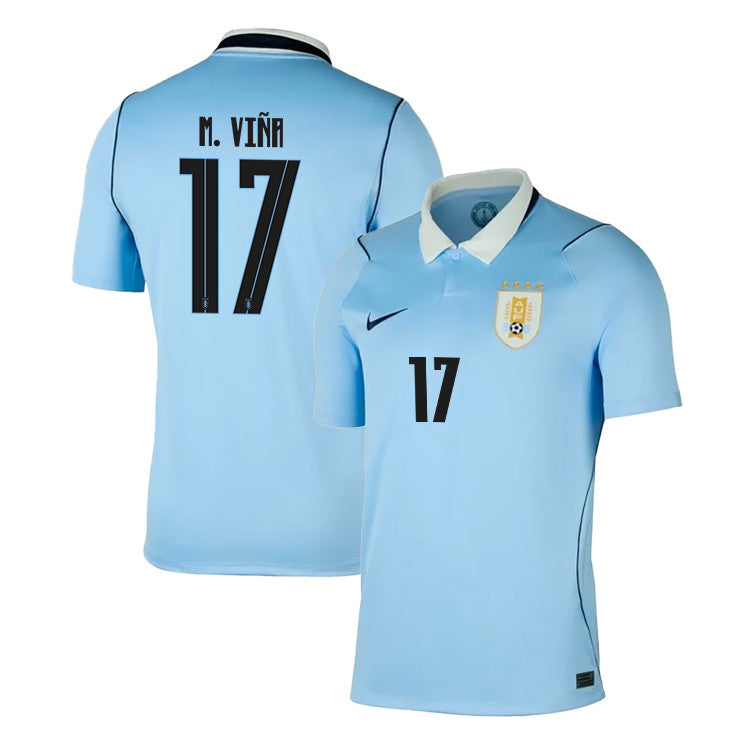 Matías Viña 17 Uruguay National Team 2026 Home Jersey - Blue, Men