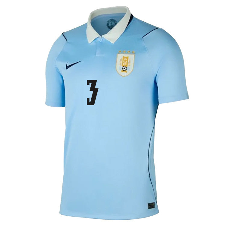 Sebastián Cáceres 3 Uruguay National Team 2026 Home Jersey - Blue, Men