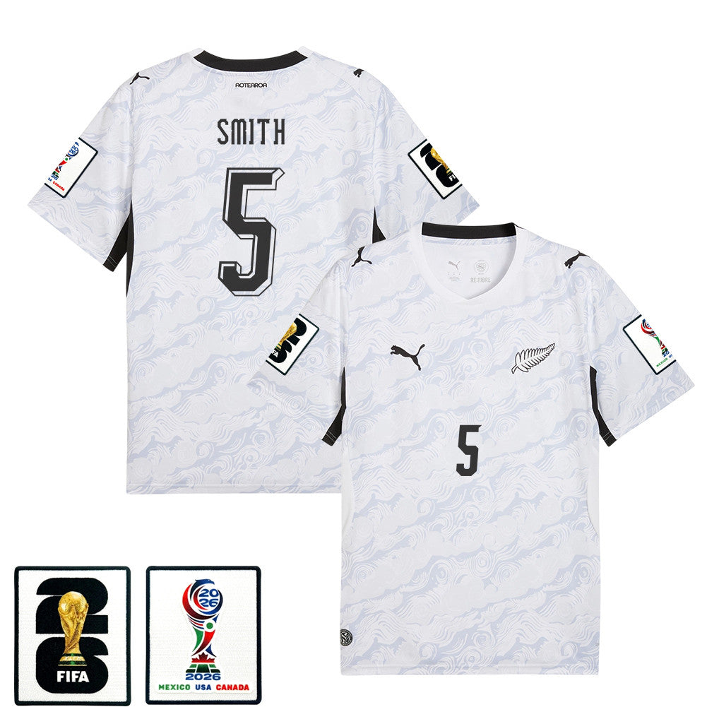 Tommy Smith 5 New Zealand National Team 2026 Away Jersey - White, Men