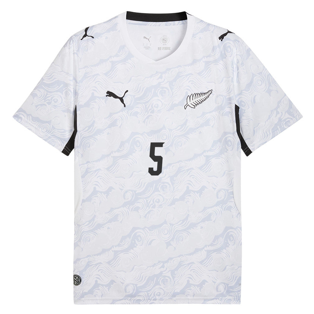 Tommy Smith 5 New Zealand National Team 2026 Away Jersey - White, Men