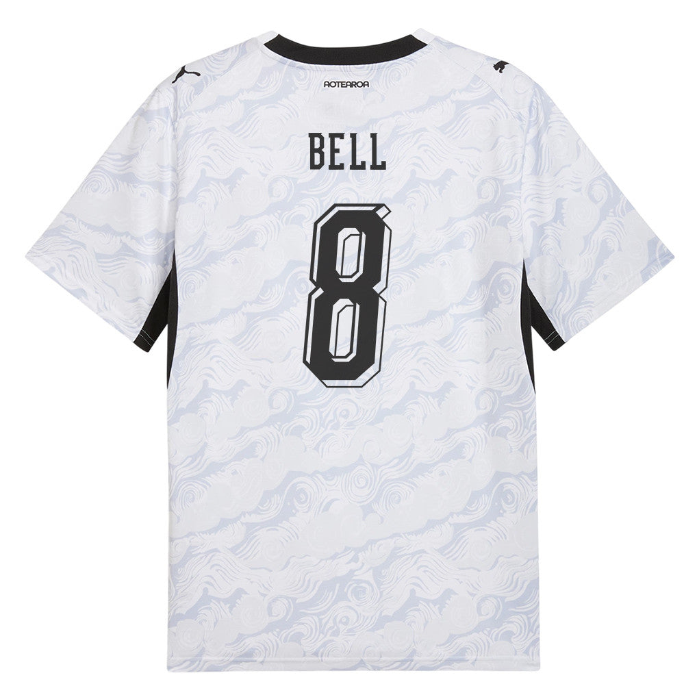 Joe Bell 8 New Zealand National Team 2026 Away Jersey - White, Men
