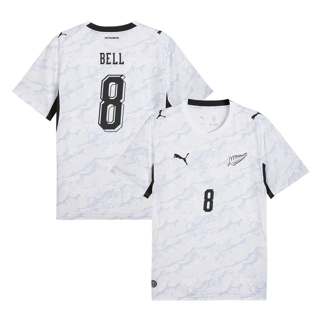 Joe Bell 8 New Zealand National Team 2026 Away Jersey - White, Men