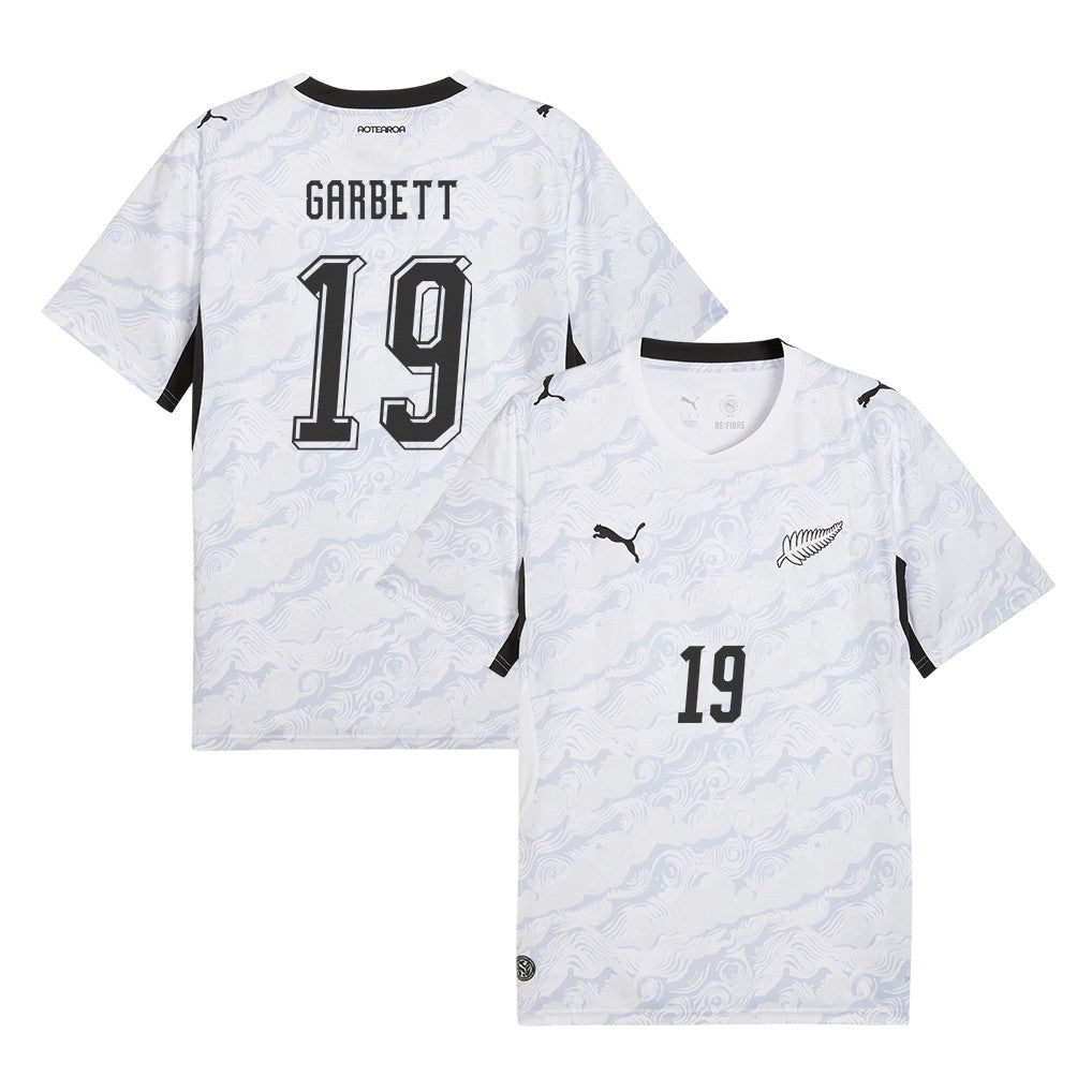 Matthew Garbett 19 New Zealand National Team 2026 Away Jersey - White, Men