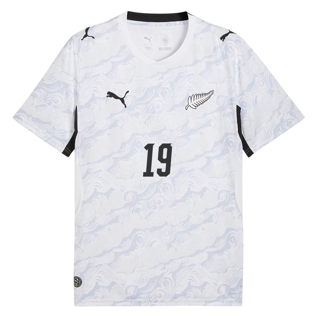 Matthew Garbett 19 New Zealand National Team 2026 Away Jersey - White, Men