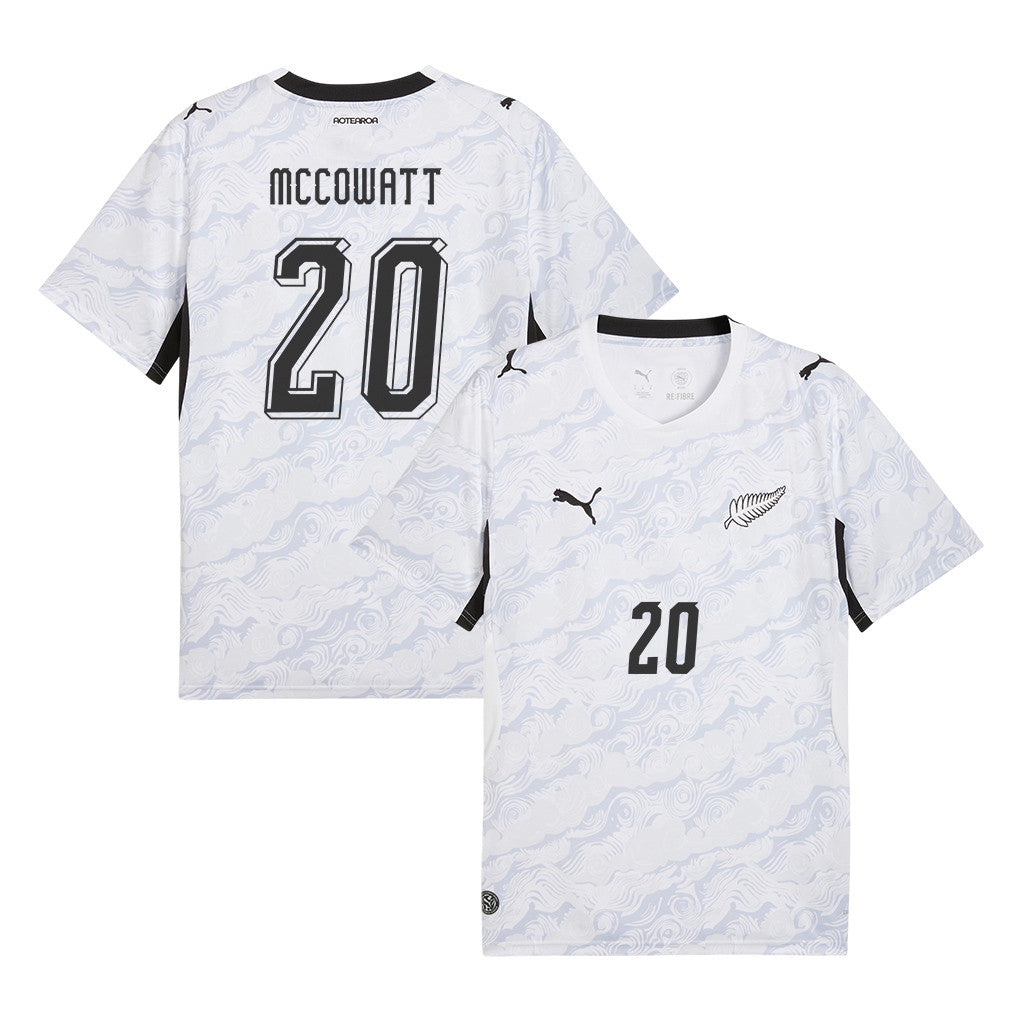 Callum McCowatt 20 New Zealand National Team 2026 Away Jersey - White, Men