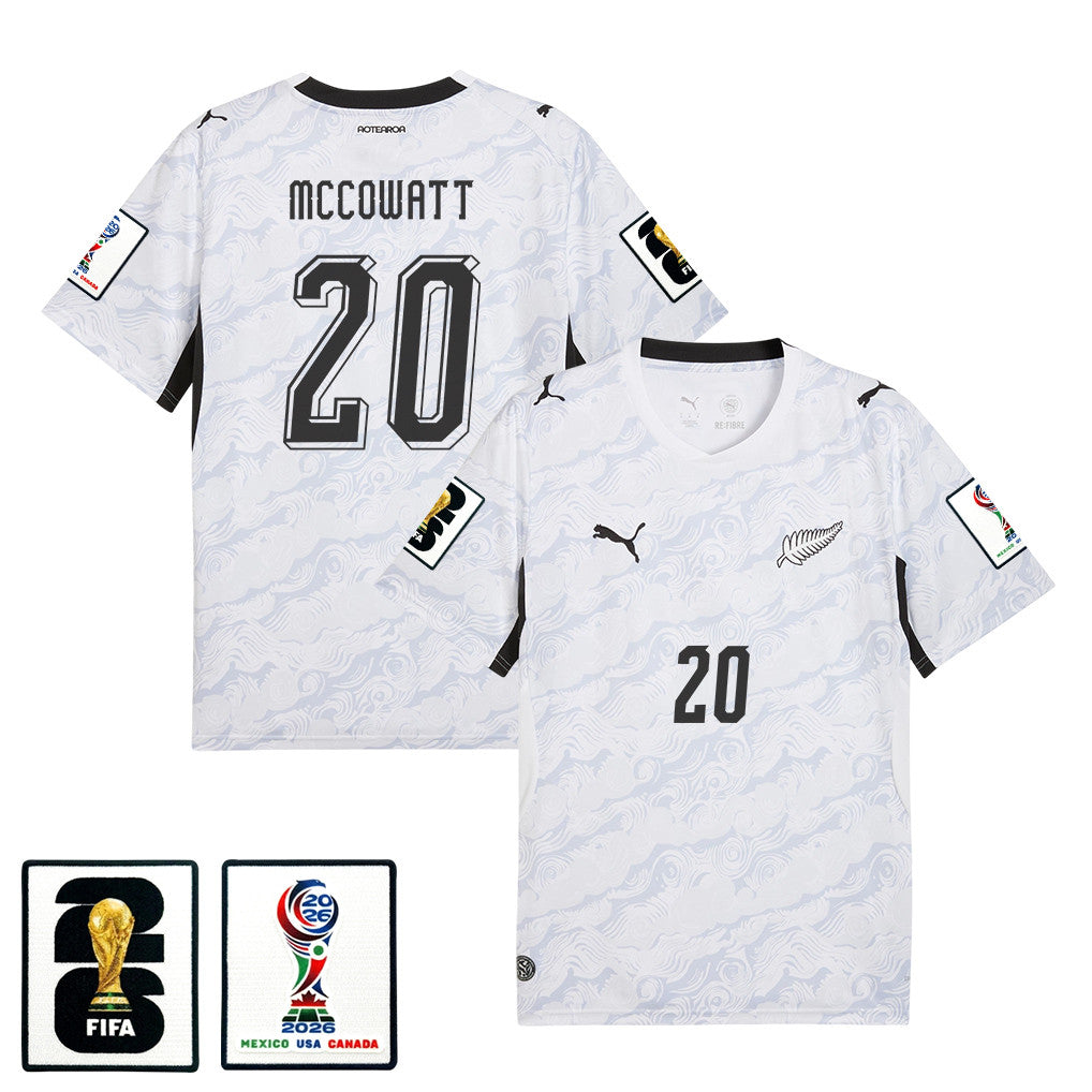 Callum McCowatt 20 New Zealand National Team 2026 Away Jersey - White, Men