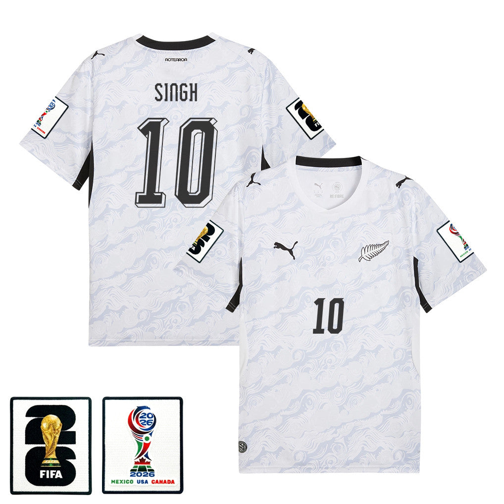 Sarpreet Singh 10 New Zealand National Team 2026 Away Jersey - White, Men