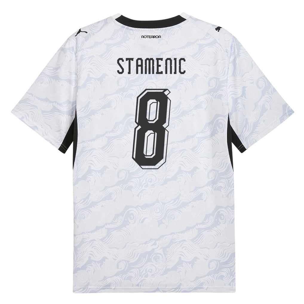 Marko Stamenic 8 New Zealand National Team 2026 Away Jersey - White, Men