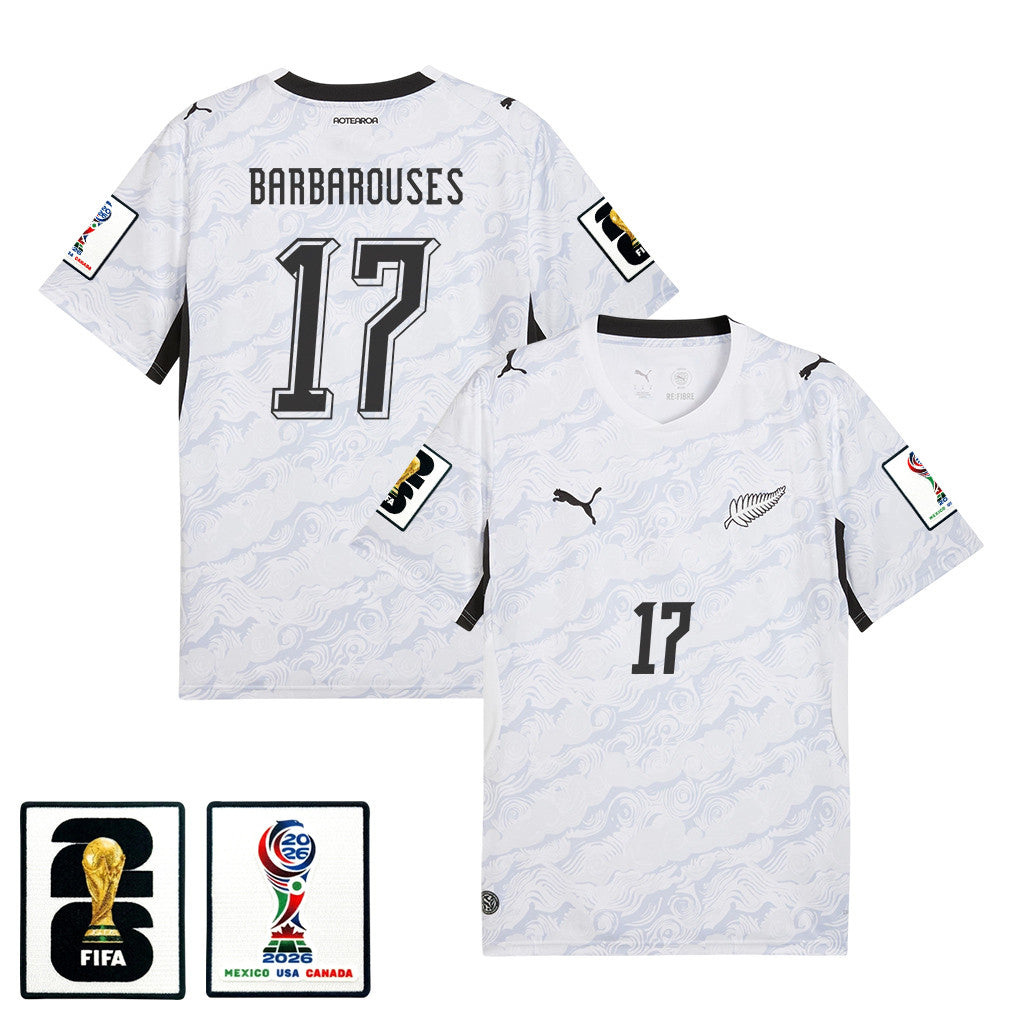 Kosta Barbarouses 17 New Zealand National Team 2026 Away Jersey - White, Men