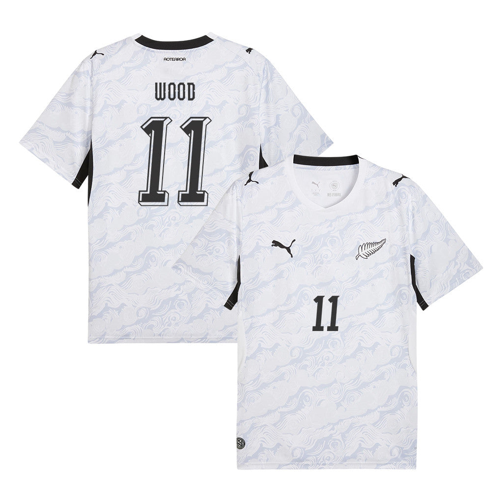Chris Wood 11 New Zealand National Team 2026 Away Jersey - White, Men