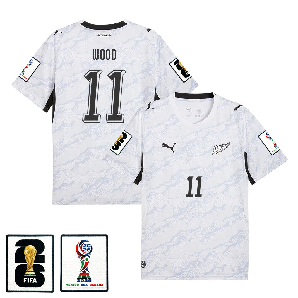 Chris Wood 11 New Zealand National Team 2026 Away Jersey - White, Men