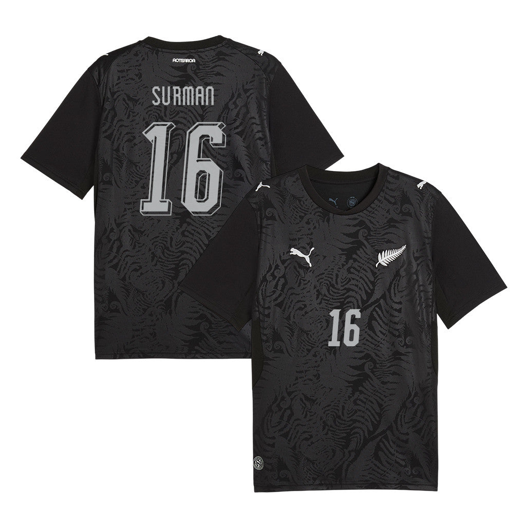 Finn Surman 16 New Zealand National Team 2026 Home Jersey - Black, Men