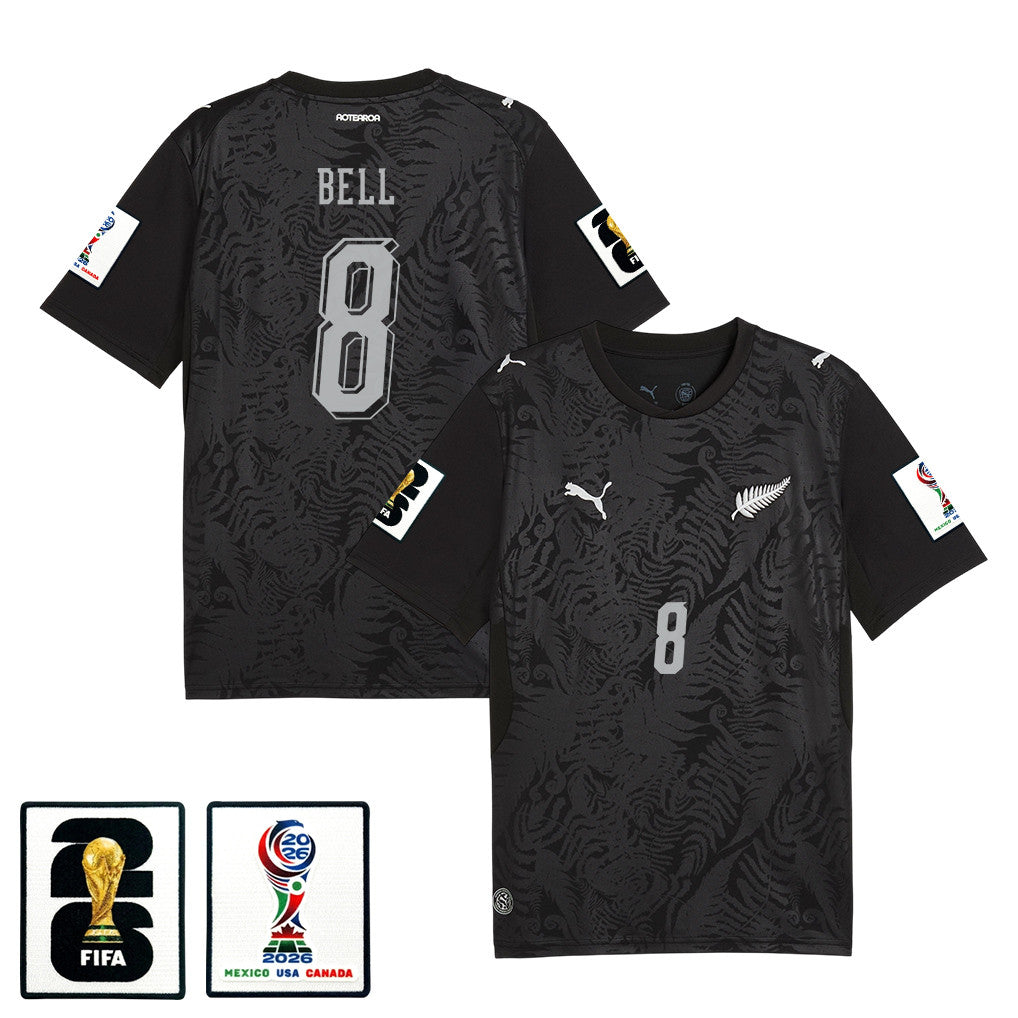 Joe Bell 8 New Zealand National Team 2026 Home Jersey - Black, Men