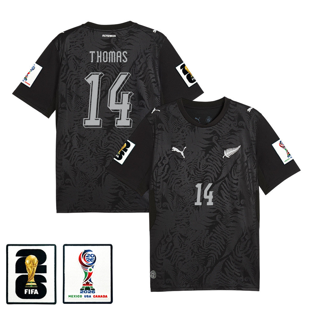 Ryan Thomas 14 Youth New Zealand National Team 2026 Home Jersey - Black