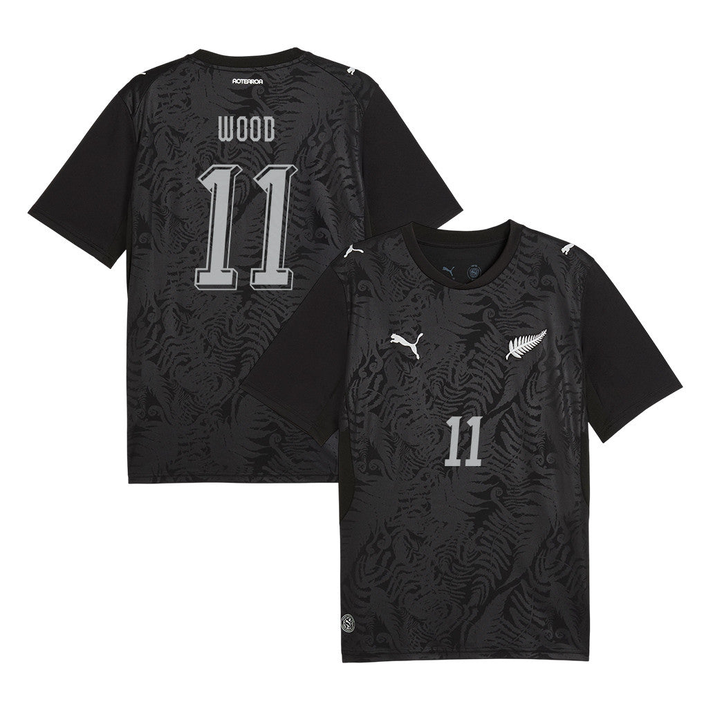 Chris Wood 11 Youth New Zealand National Team 2026 Home Jersey - Black