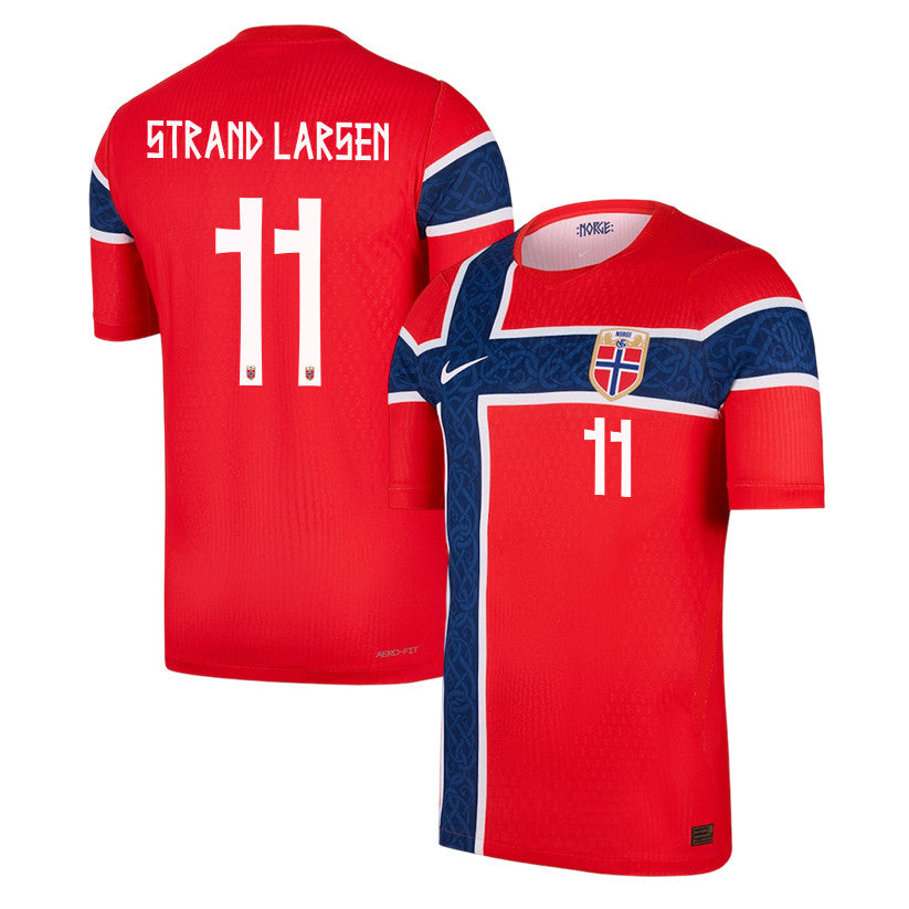 Joergen Strand Larsen 11 Norway National Team 2026 Home Jersey - Red, Men
