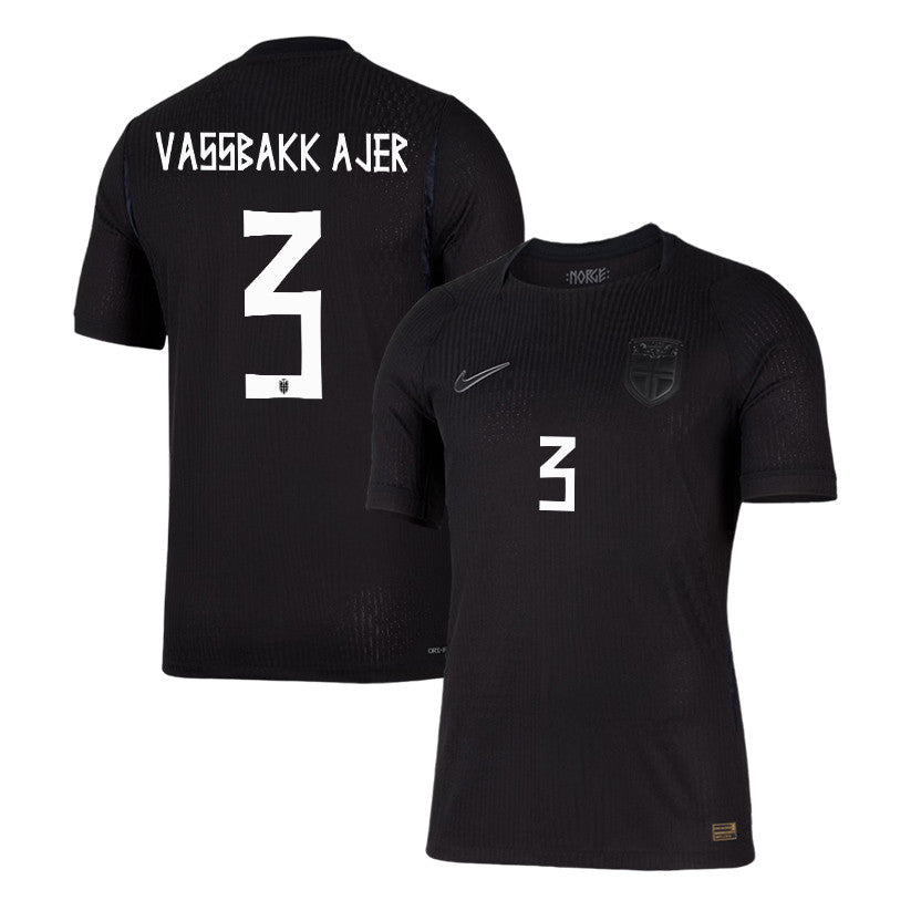 Kristoffer Vassbakk Ajer 3 Norway National Team 2026 Away Jersey - Black, Men