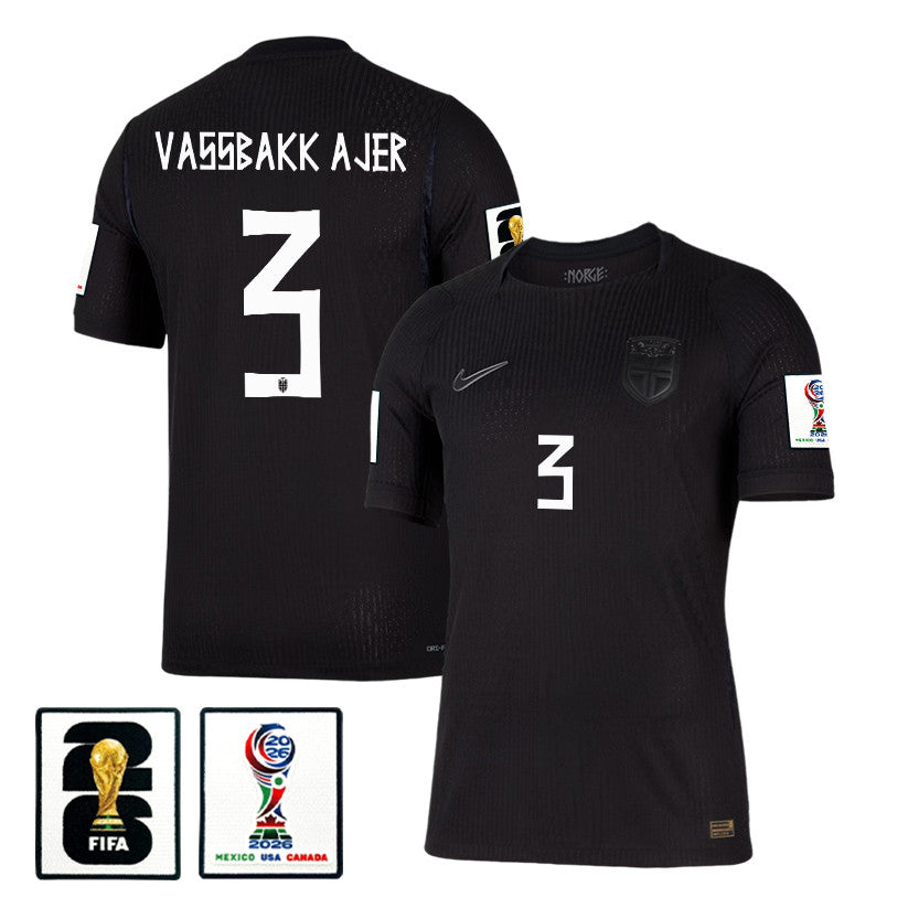 Kristoffer Vassbakk Ajer 3 Norway National Team 2026 Away Jersey - Black, Men