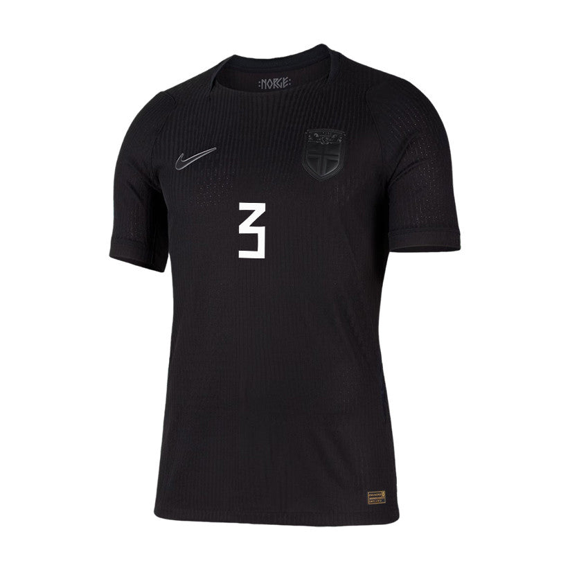 Kristoffer Vassbakk Ajer 3 Norway National Team 2026 Away Jersey - Black, Men