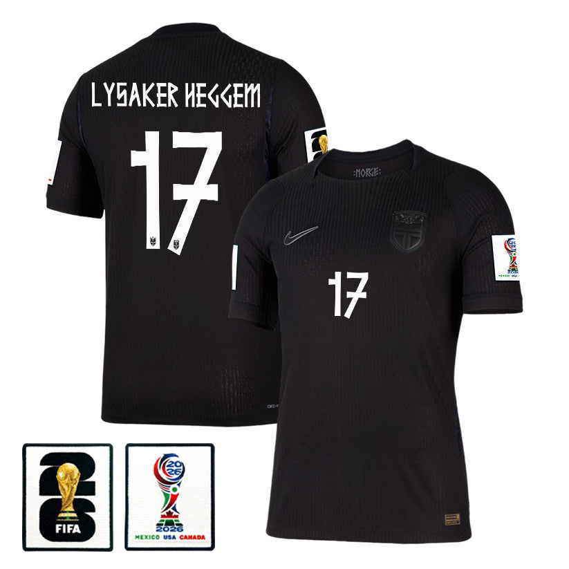 Torbjoern Lysaker Heggem 17 Norway National Team 2026 Away Jersey - Black, Men