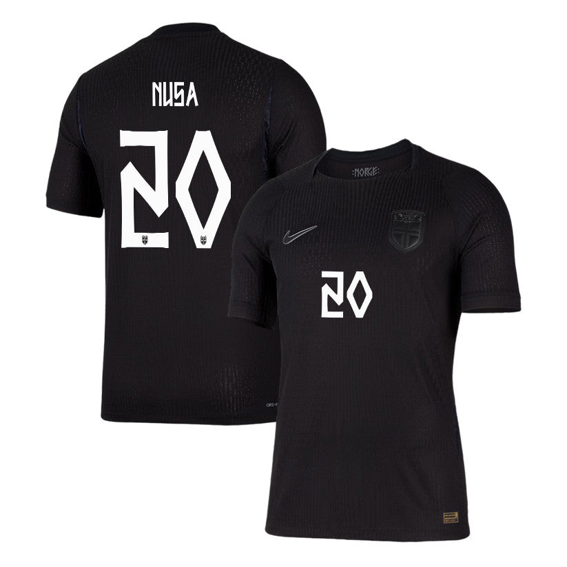 Antonio Nusa 20 Norway National Team 2026 Away Jersey - Black, Men